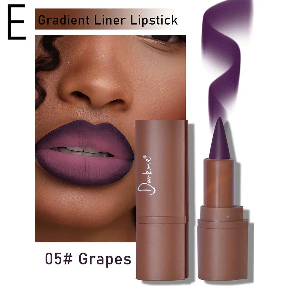 Lápiz labial de terciopelo, delineador de labios suave, maquillaje impermeable, lápiz de tinte 3D, palo marrón desnudo, contorno cosmético a prueba de manchas, S5K5