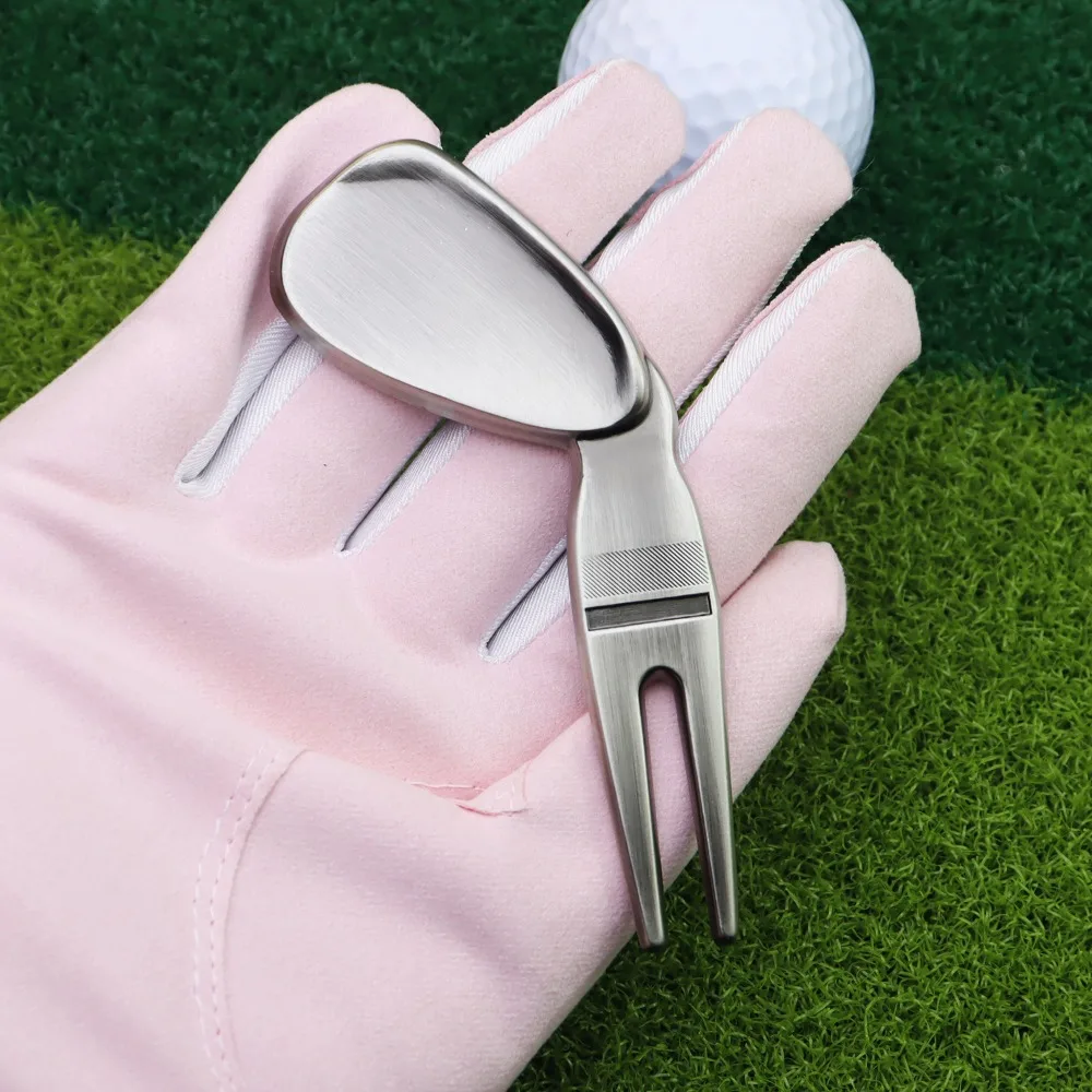 Spacecraft Golf Green Fork Magnetic Portable Divot Fork Zinc Alloy Multifunctional Golf Ball Marker Mark Location