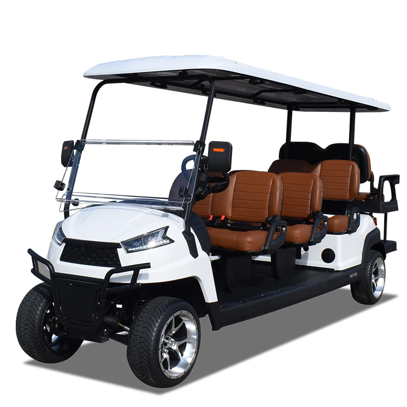 Off Road Electric Golf Cart 8 Seater 6+2 Passenger Utility Vehicle for Golf Course Resort Farm Transportation