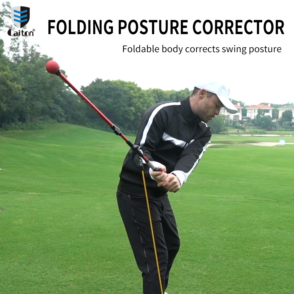 Caiton Golf Aid | Premium Folding Trainer with Posture Corrector and Hand Grip | Boost Your Skills and Tempo