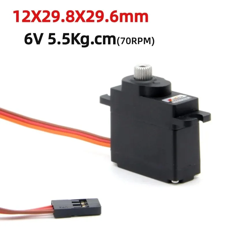 Micro Mini 180 Degree Digital Servo Motor FT1017M 6V Metal Gear for Road Car Fixed Wing RC Model Robot-5.5Kg.cm Plastic