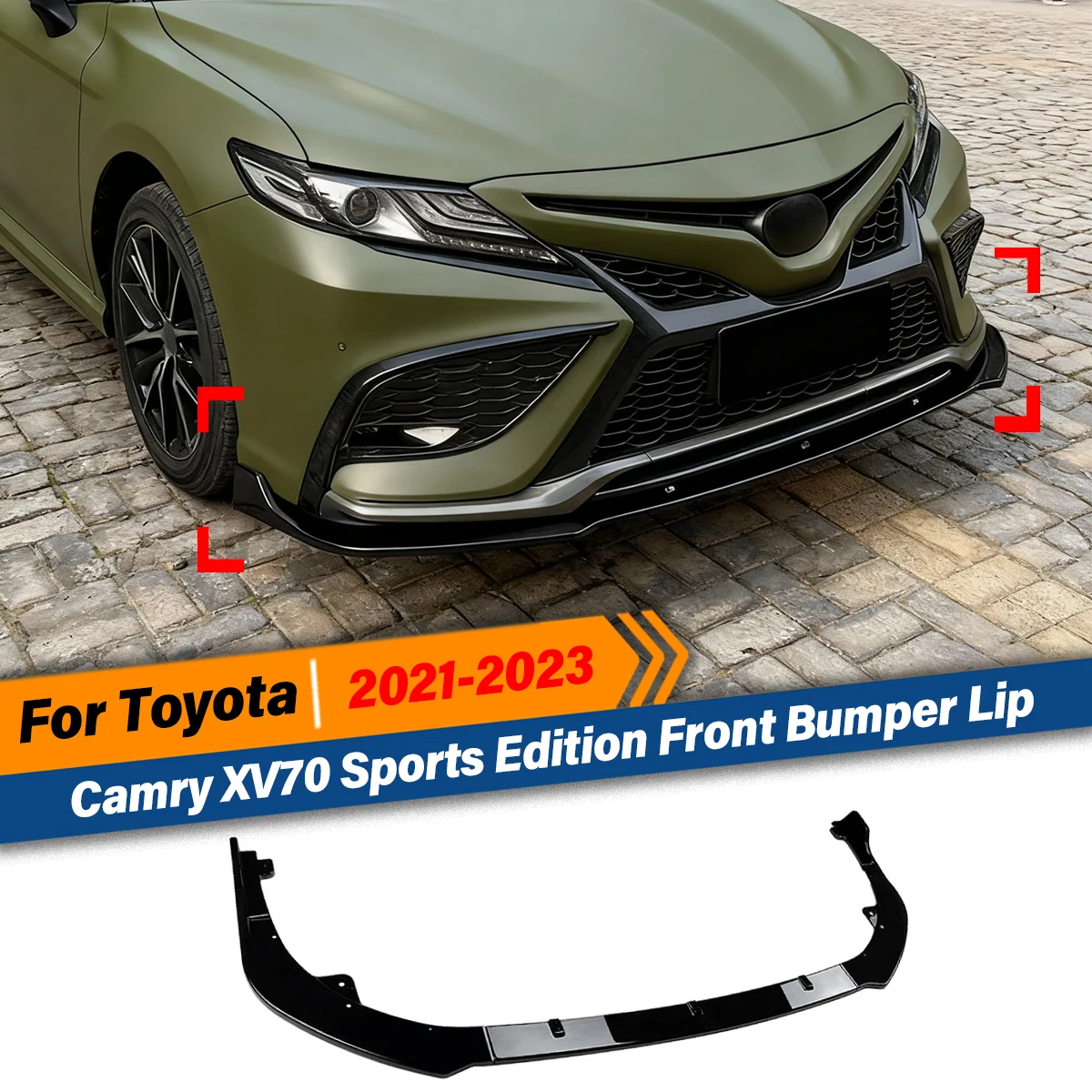 

For Toyota Camry XV70 Sports Edition 2021 2022 2023 Front Bumper Lip Spoiler Refit Chin Splitter Blade Aprons Body Kit Auto Part