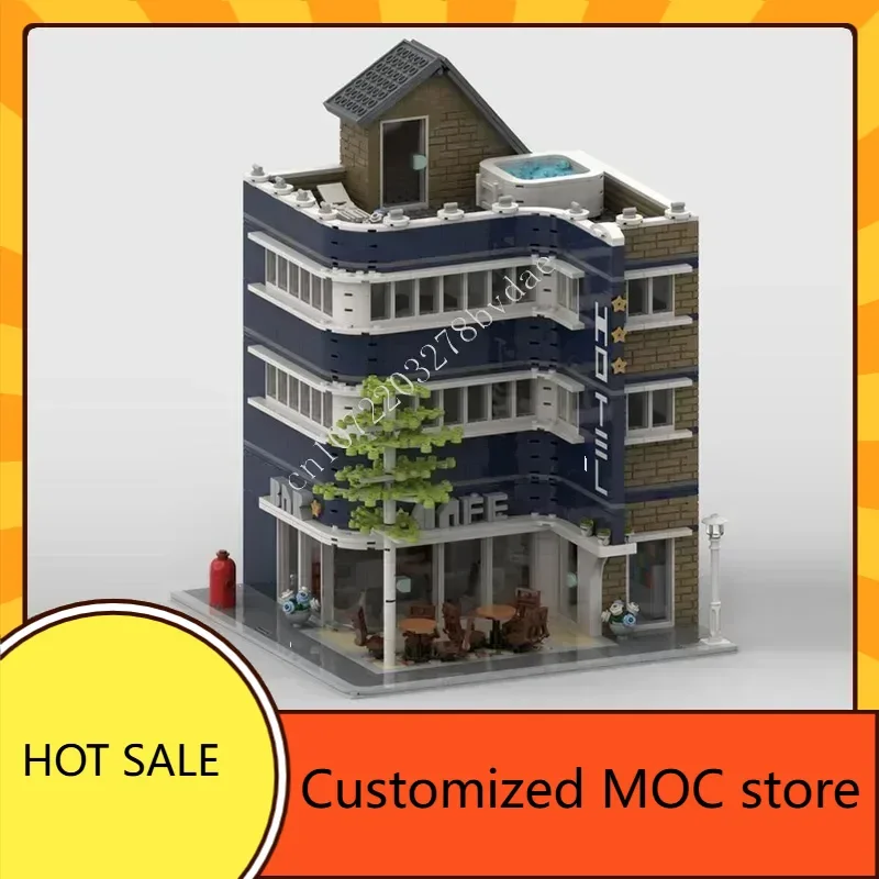 

2840 шт., праздничный уголок для отеля, MOC Streetview, головоломка CityArchitecture, креативные игрушки на Рождество, день рождения, подарки для детей в возрасте