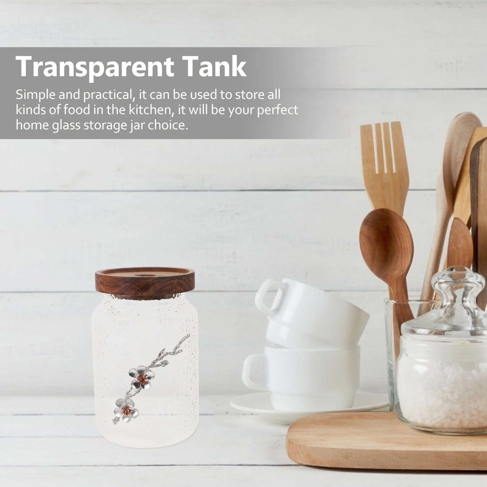 

2Pcs Glass Sealed Jar Grain Storage Tank Perfect for Preserves Jams Chutneys Rice Flour Sugar Biscuits Household Use