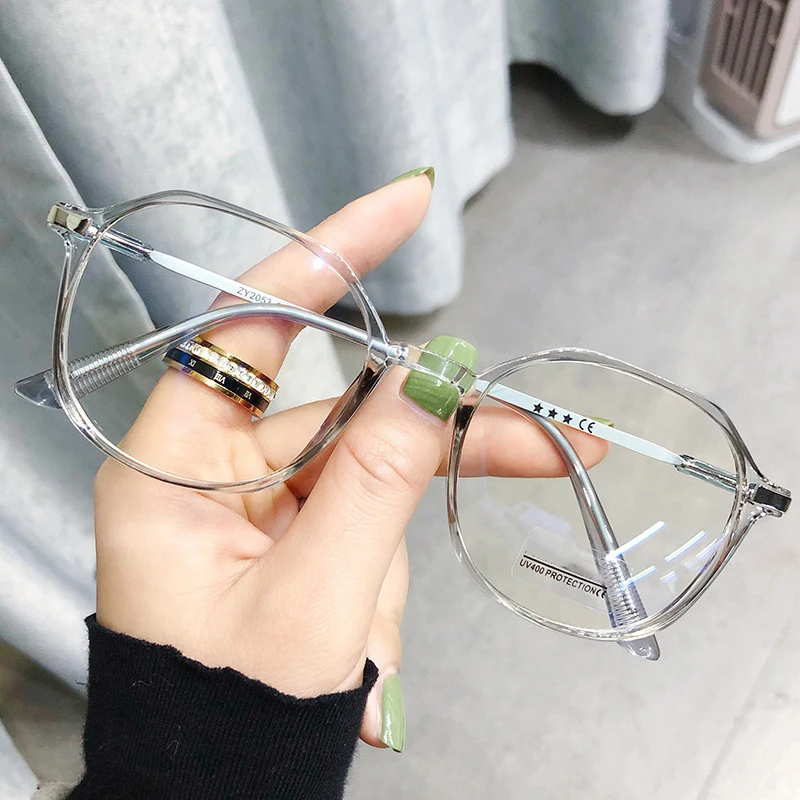 Professioneller Augenschutz und blaues Licht, flache Studentenbrille, trendiges Brillengestell für Damen 2053