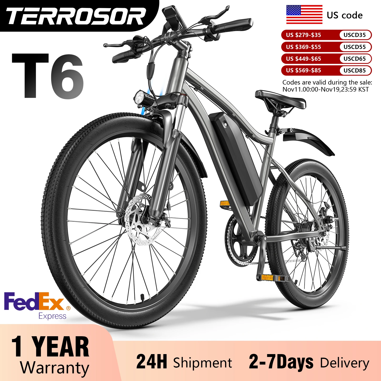 الكبار دراجة كهربائية 26Linch 36V 10.4AH 19.9Mph انفصال بطارية دراجة كهربائية المزدوج امتصاص الصدمات 7 سرعات دراجة هوائية جبلية #1