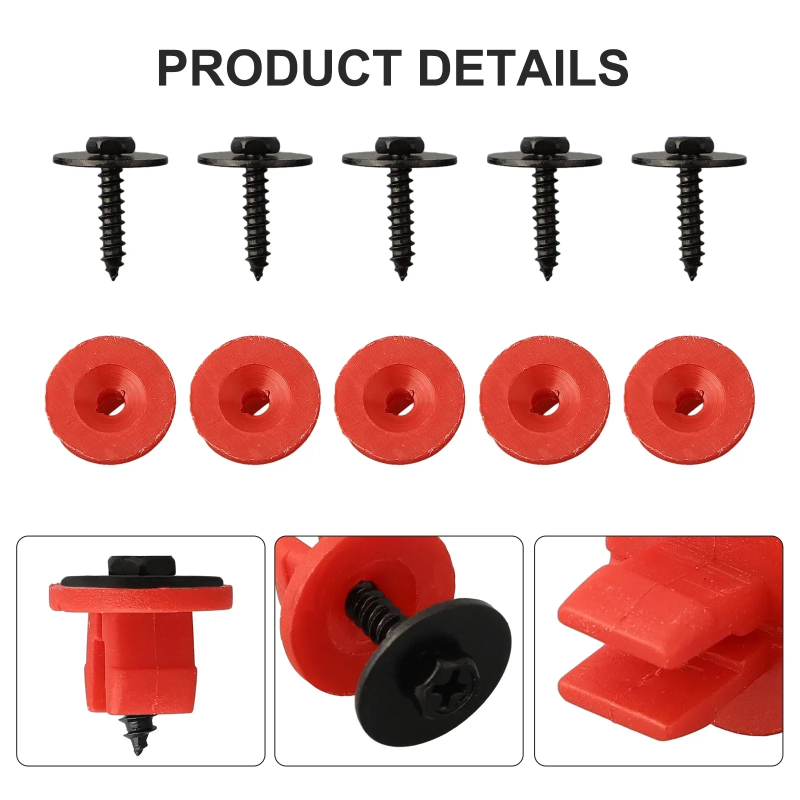 10PCS For Ford Focus II 04-11 03-10 FOR 03-10 FOR MK3 00-07 Car Engine Guard Plate Buckle (5 Screws J32+5 K28 Red)
