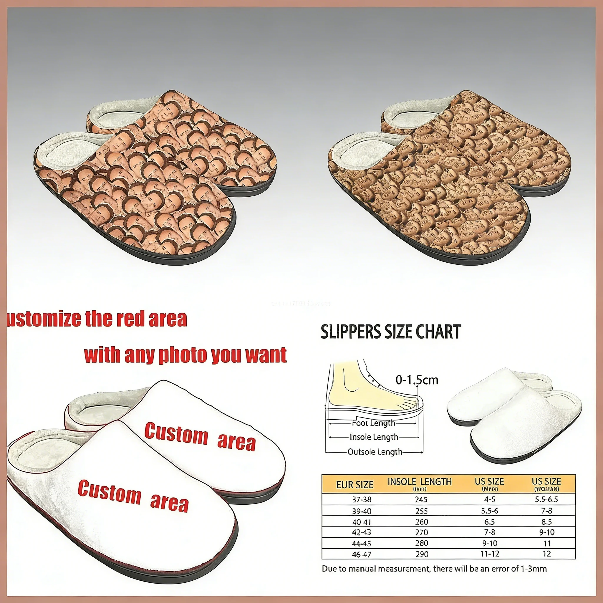 

Плюшевые тапочки с забавным лицом Николаса Кейджа, теплые домашние тапочки для взрослых, унисекс