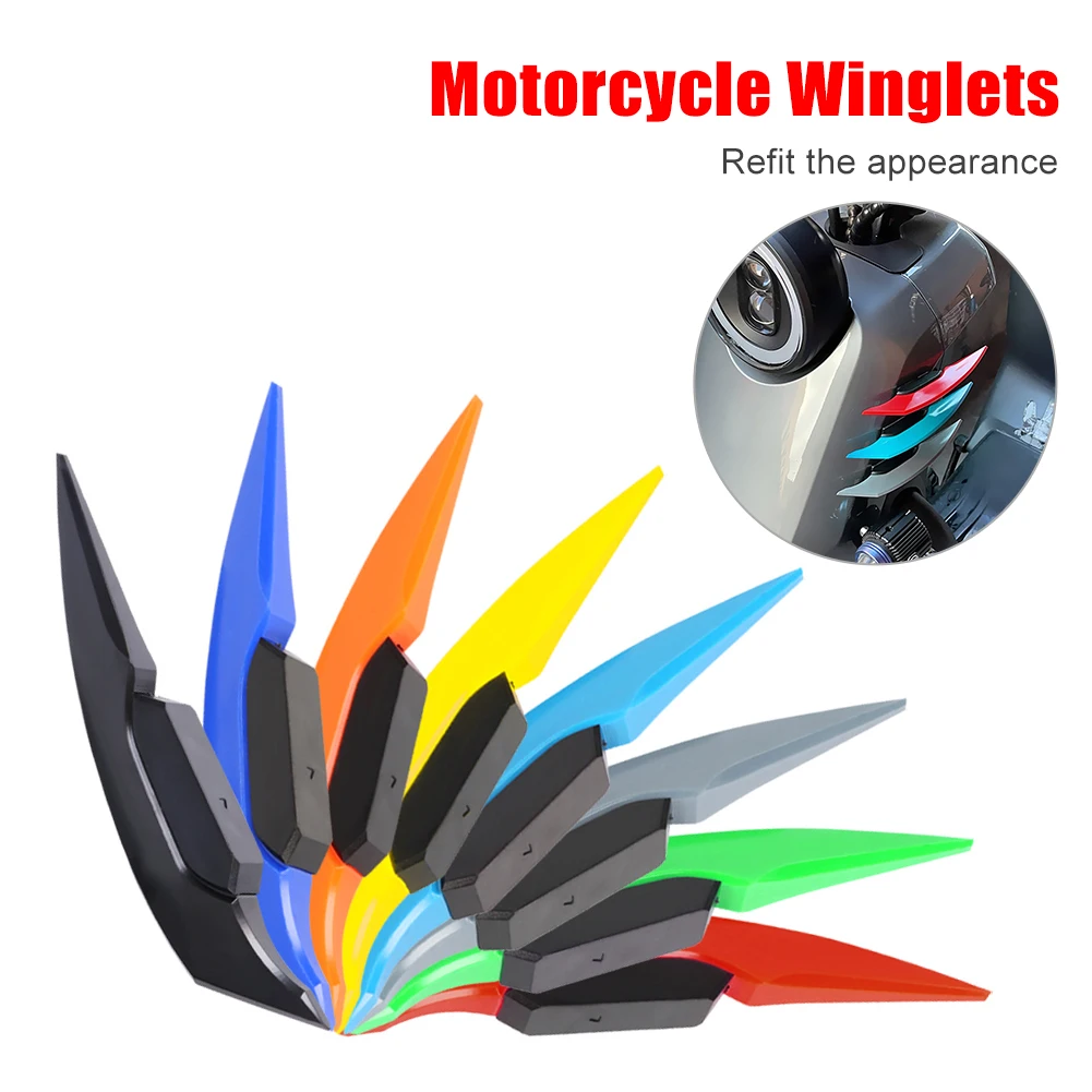 

1Pair Universal Motorcycle Winglet Aerodynamic Spoiler Dynamic Wing with Adhesive Decoration Sticker for Motorbike Scooter