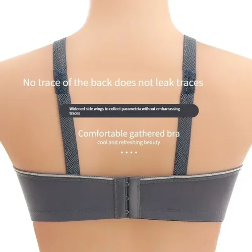 Imagen 2 del producto Sujetador Push Up de talla grande para mujer, Bralette Sexy sin aros, sujetador cómodo sin costuras, lencería femenina de copa fina