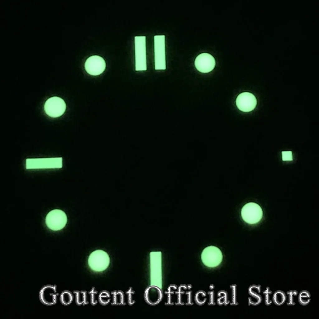 Goutent 31mm Luminous Black Blue Green Watch Dial Fit NH35 NH36  ETA 2836 2824 DG2813 3804 Miyota 8215 821A 82 Series Movement