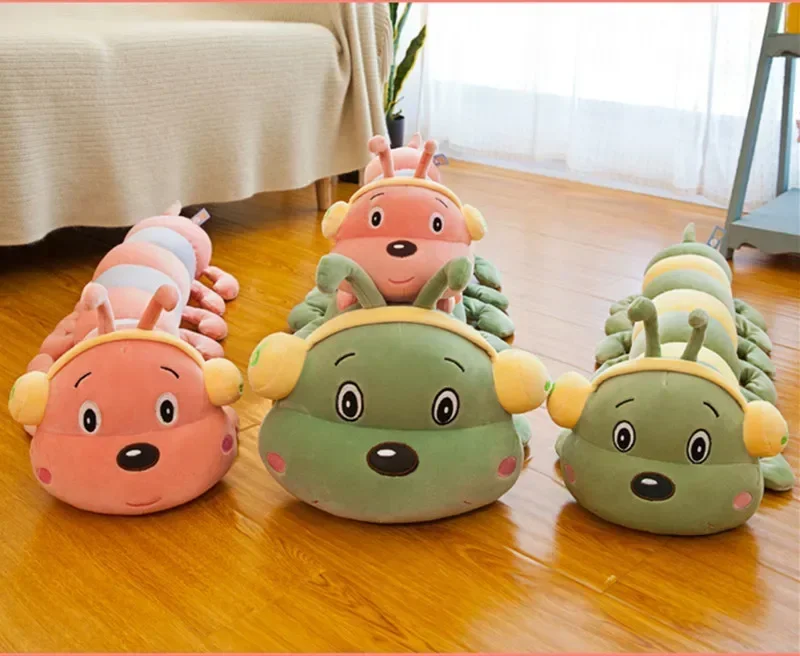 [New]40~90cm Colorful catoon caterpillar plush toy doll soft comfy insect pillow cotton worm bug model sofa car cushion kid gift