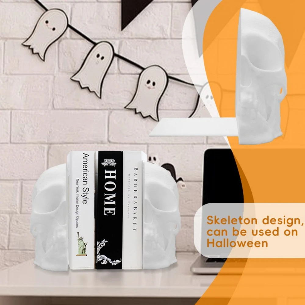 

Halloween Skeleton Plastic Bookend Home Desktop Book Storage Bookshelf Office Desktop Decoration Storage Holders Racks