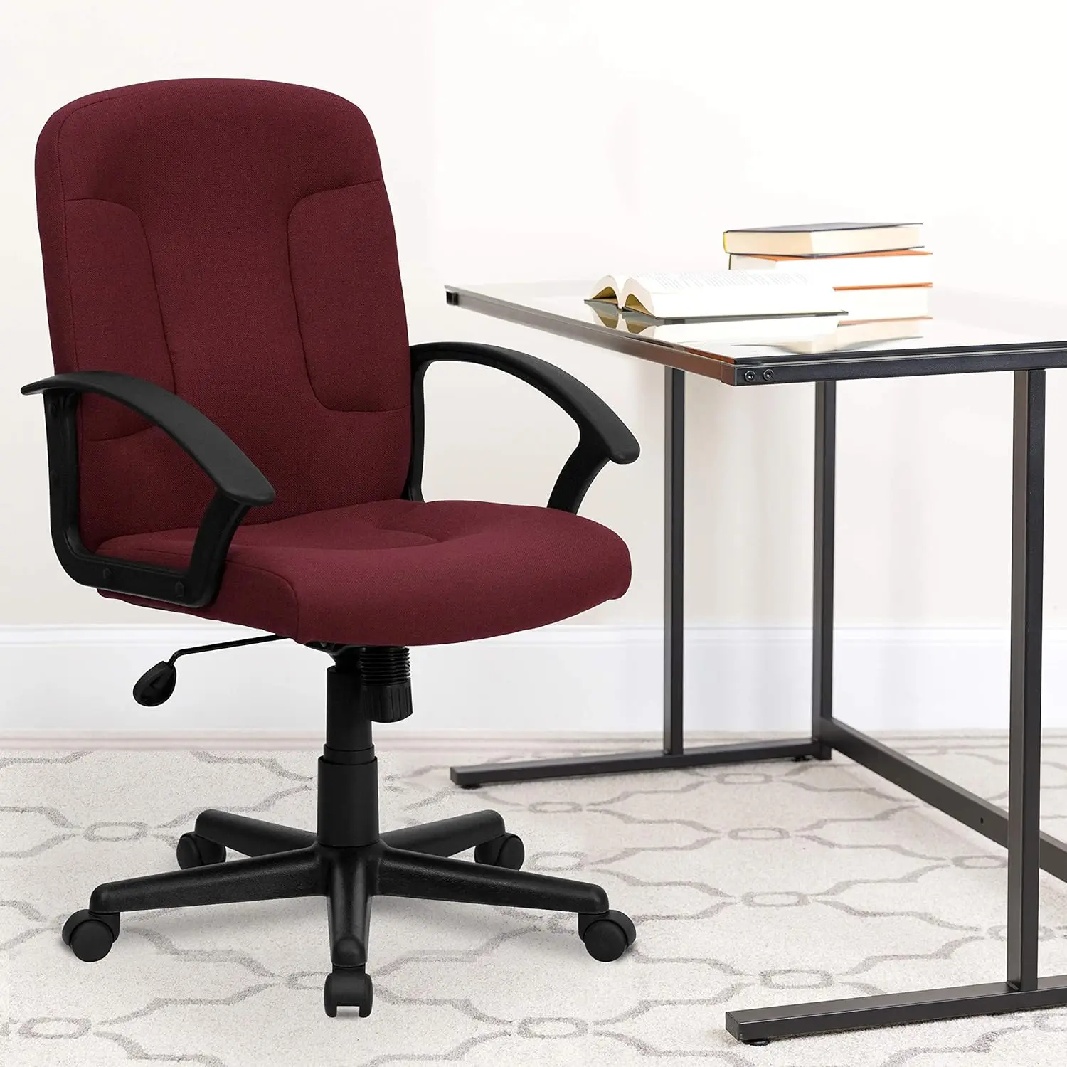 

Mid-Ba Bury Fabric Executive Swivel Office Chair With Nylon Arms