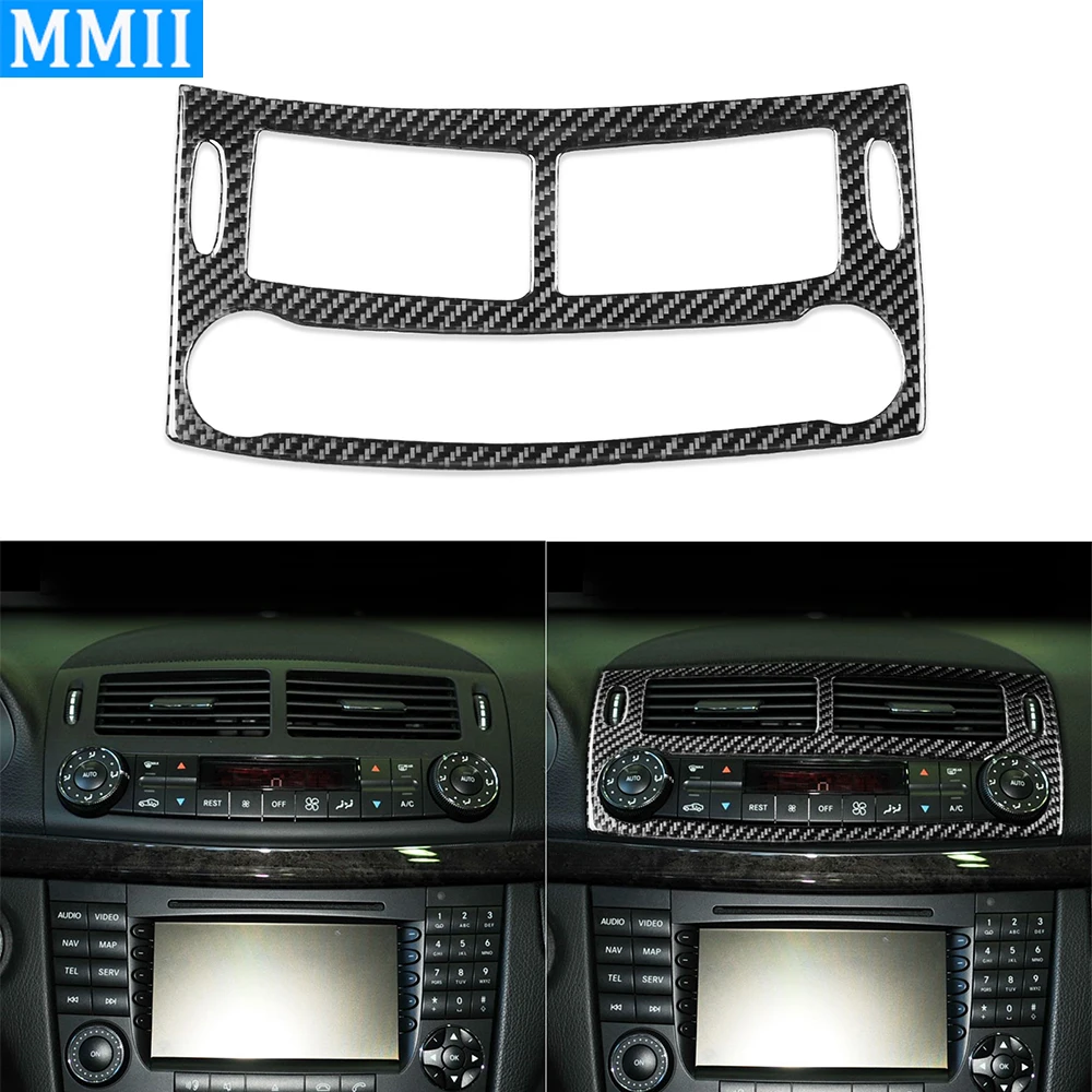 

For Mercedes-Benz W211 2003-2009 Carbon Fiber Central Control Air Conditioning Outlet Decorative Cover Car Interior Accessories