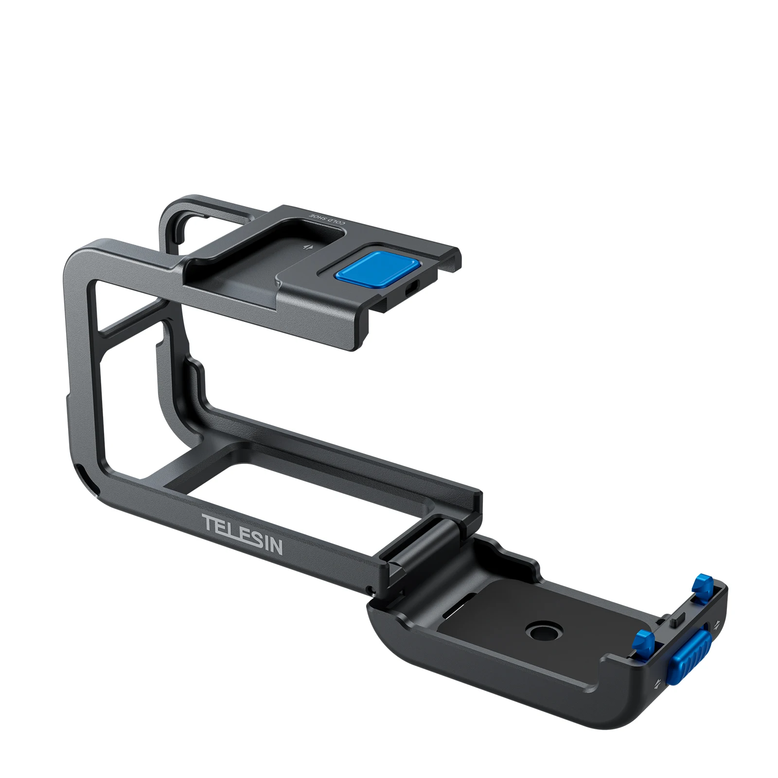 حافظة إطار حماية من TELESIN لـ DJI OSMO Action 3 4 5Pro Double Clod Shoe غلاف من سبائك الألومنيوم لـ DJI Action 3 4 5pro
