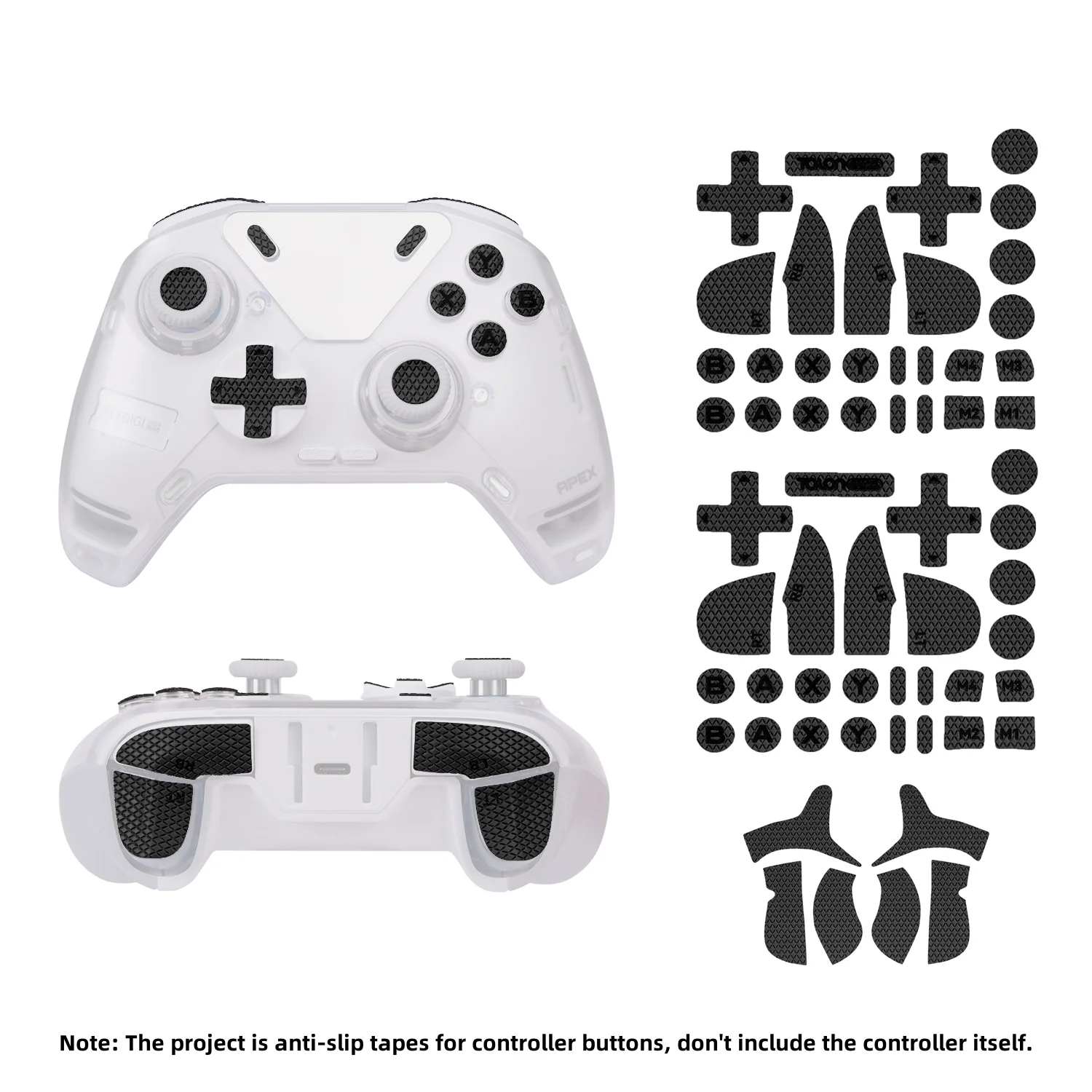 TALONGAMES Controller Buttons Sticker Triggers Sticker Tape Compatible With Flydigi APEX 4 Controller(Black)