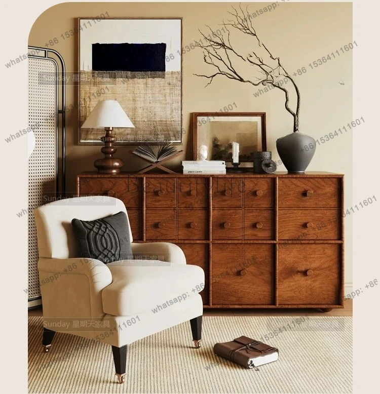 

Nordic retro idyllic chest log old porch solid wood wabi sandy wind locker