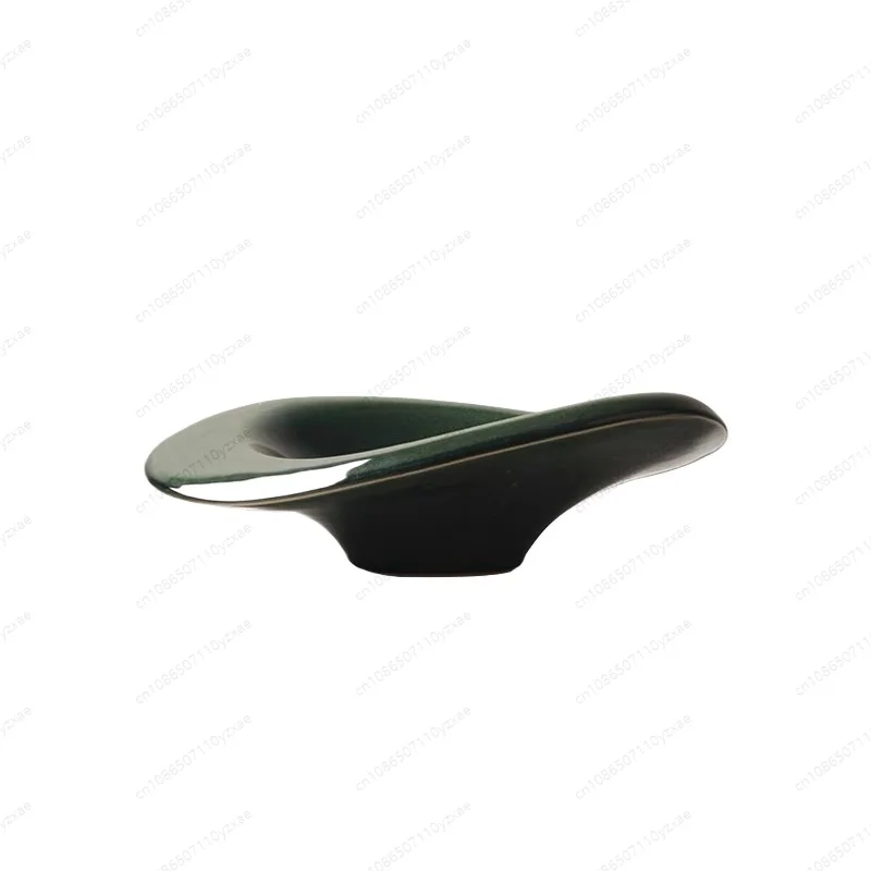 

Ancient Emerald Handmade Ceramic Fruit Plate High Sense Homestay Living Room Coffee Table Entrance Vase Ornament