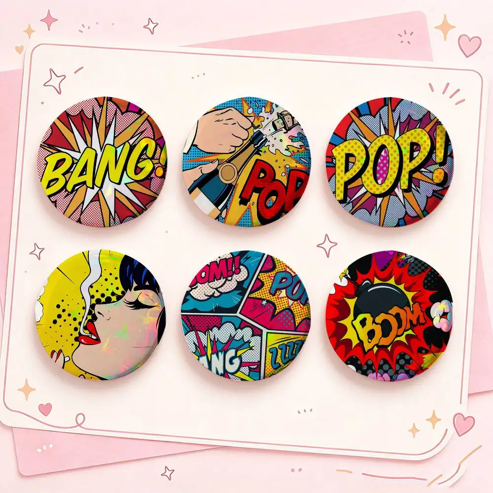 Pop Art Roy L-Lichtenstein Badges Creative Tinplate Button PinsBrooch Badge Clothes Backpack