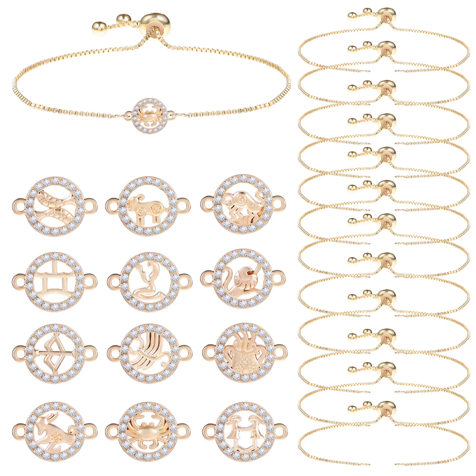 1Set Zodiac Hanger Armband Maken Kit Hoogwaardige Legering Ketting DIY Charm Accessoires Praktische Gift Armband Decors Polsband