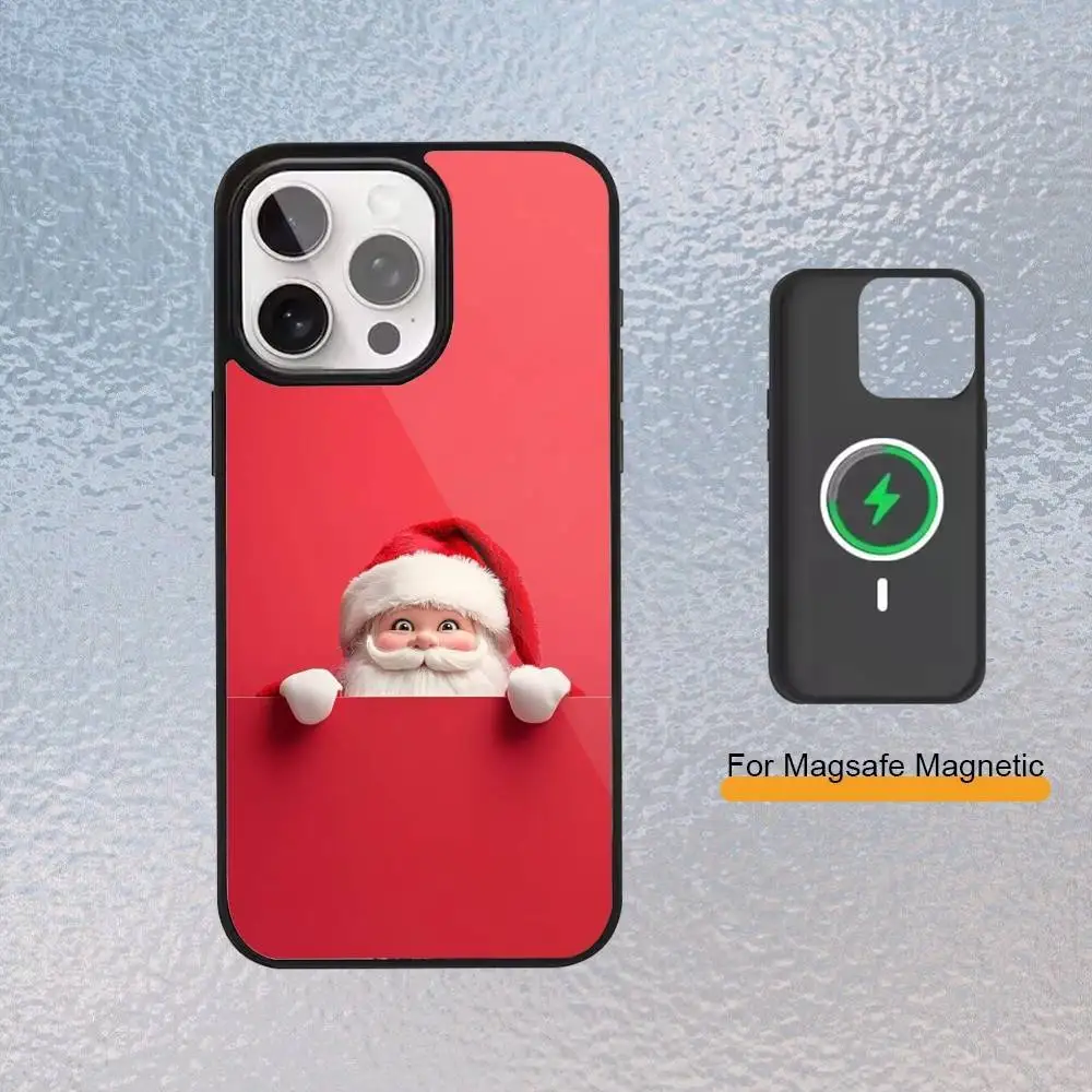 حافظة هاتف على طراز عيد الميلاد لهاتف آيفون 17,16,15,14,13,12,11 Plus، غطاء شحن لاسلكي مغناطيسي Pro Max
