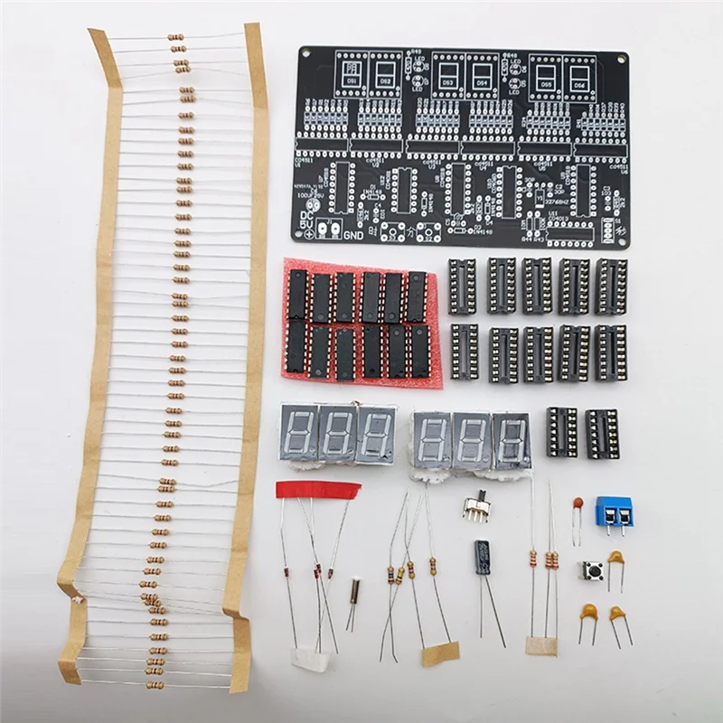 DC 4.5V-5.5V 6-Bit Digital Circuit Clock Kit Electronic Clock Teaching And Training Welding Production DIY Replacement