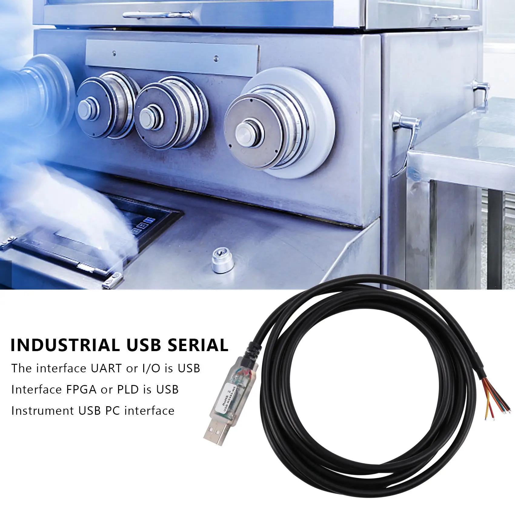 Extremo de cable de 1,8 M de largo, cable USB-Rs485-We-1800-Bt, serie USB a Rs485 para equipos, control industrial, productos tipo Plc