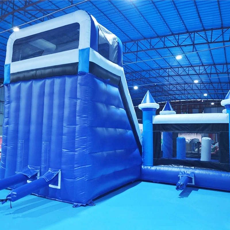7*6*4.5M  Custom Inflatable Blue Jumping Bouncer Castle House With Slide Bounce House Combo Jumper Bouncy for Kids