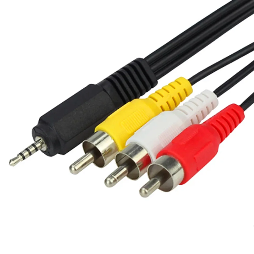 ضبط كابل تمديد الصندوق العلوي، صندوق الهاتف المحمول، ثورة 1/3 AV2.5mm، 3 كابل محول ذكر Lotus RCA