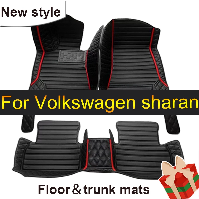 

Автомобильные коврики для Volkswagen sharan, семи сидений, 2012, 2013, 2014, 2015, 2016, 2017, 2018, 2019, автомобильные накладки на ножки под заказ