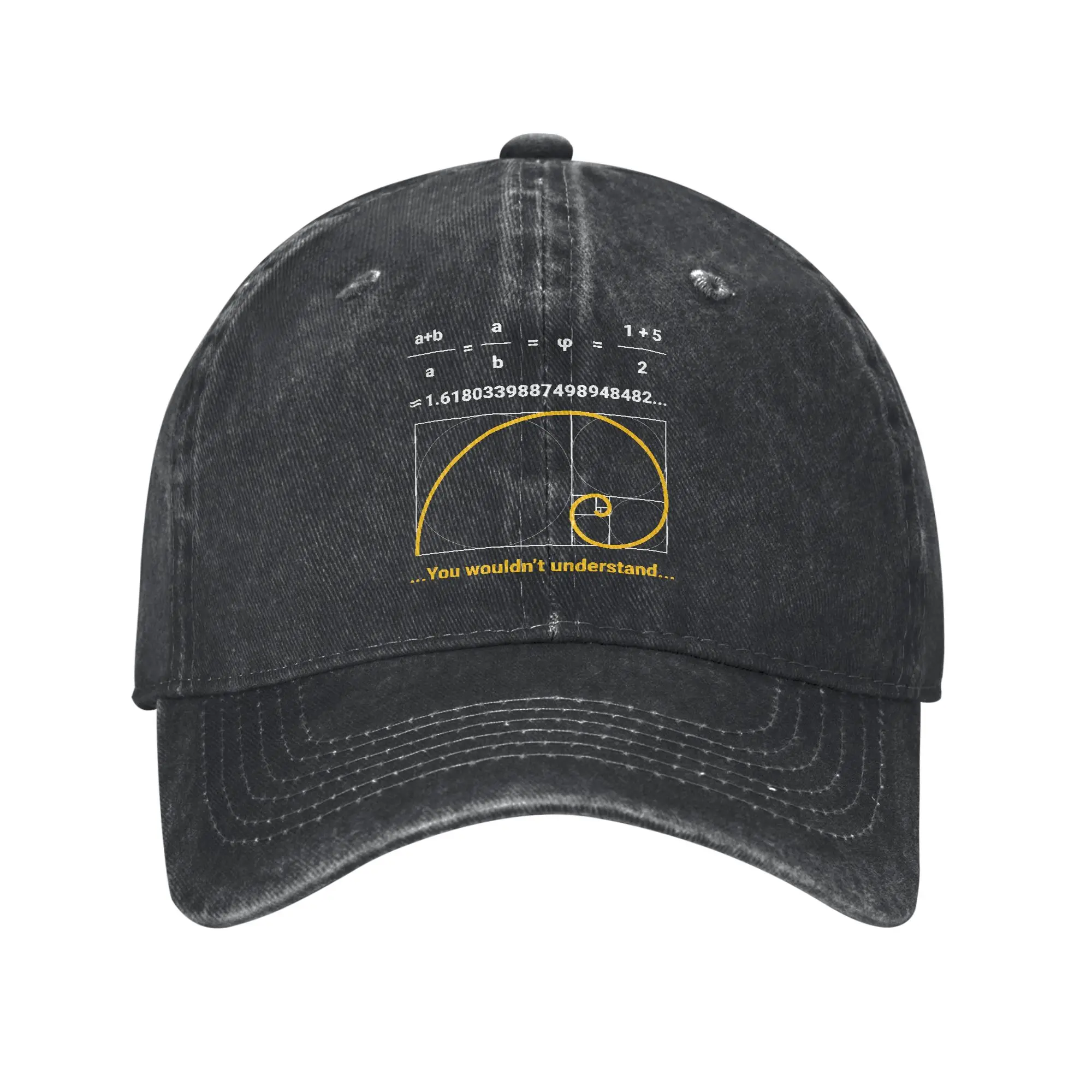 Golden Ratio Fibonacci Spiral Men Women Baseball Caps Geek Math Distressed Washed Cap Outdoor All Season Adjustable Snapback Cap