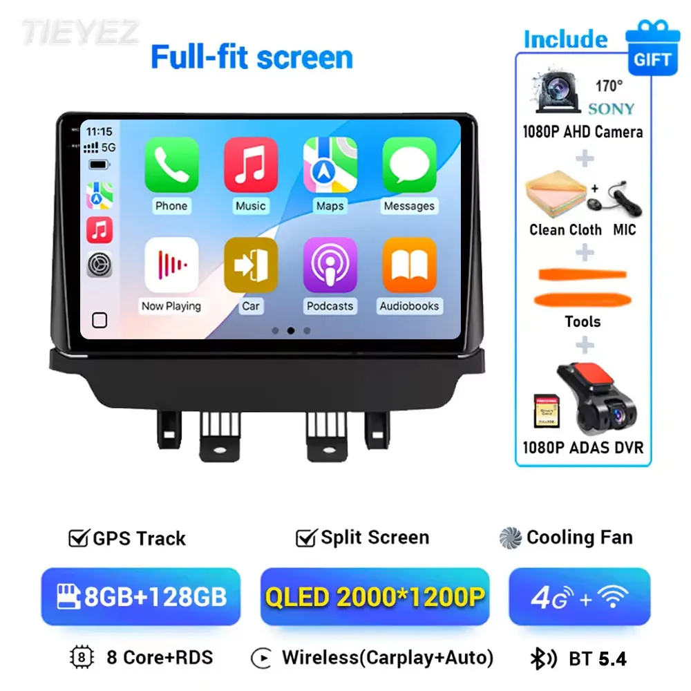 Android 15 Voor Mazda CX-3 DK Mazda 2 DJ 2014-2023 Multimedia Speler Radio Stereo Head Unit GPS Navigatie 4G WIFI BT DSP DVD