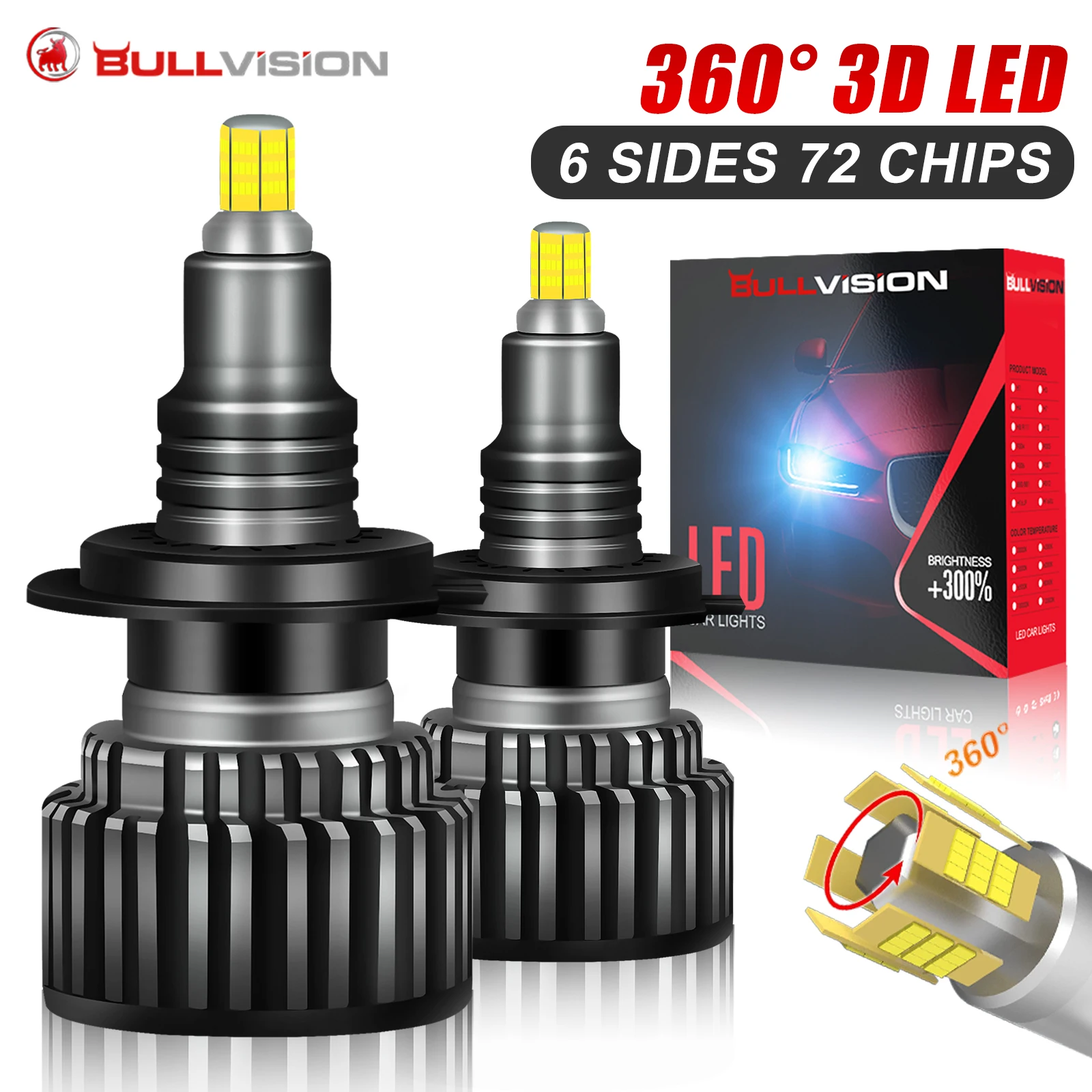 H7 360 Degree LED Headlight Bulbs 881 880 H1 H9 H11 H8 9005 HB3 9006 HB4 9012 HIR2 6000K CSP Plug & Play for Car Headlamp Lights