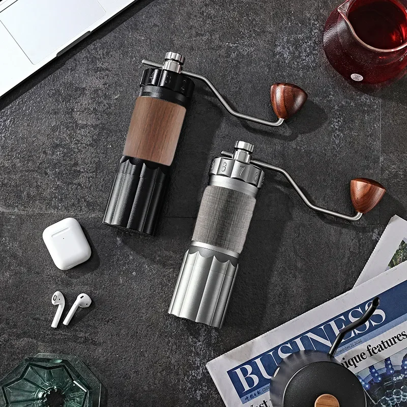 Manual Coffee Bean Grinder Portable Hand Crank Mill with Conical Burr Stainless Steel Adjustable Grind Size for Home Travel
