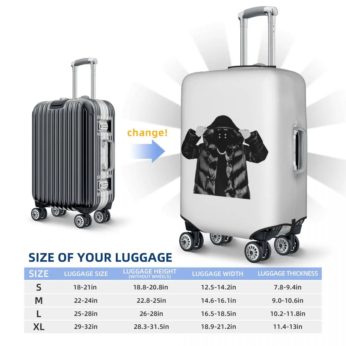 

Yeat Afterlyfe Suitcase Cover Protection Elastic Travel Luggage Protector Covers for 18-32 Inch