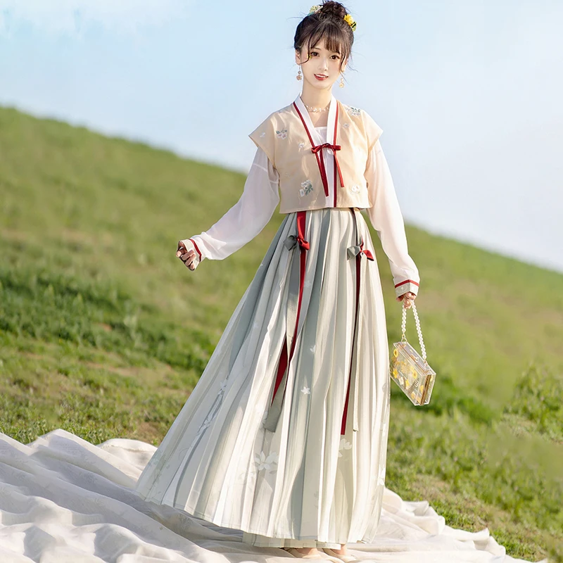 Summer Women's Song Dynasty Hanfu Fairy Skirt China Traditional Women's Clothing Princess Dress Stage Performance Show Cosplay