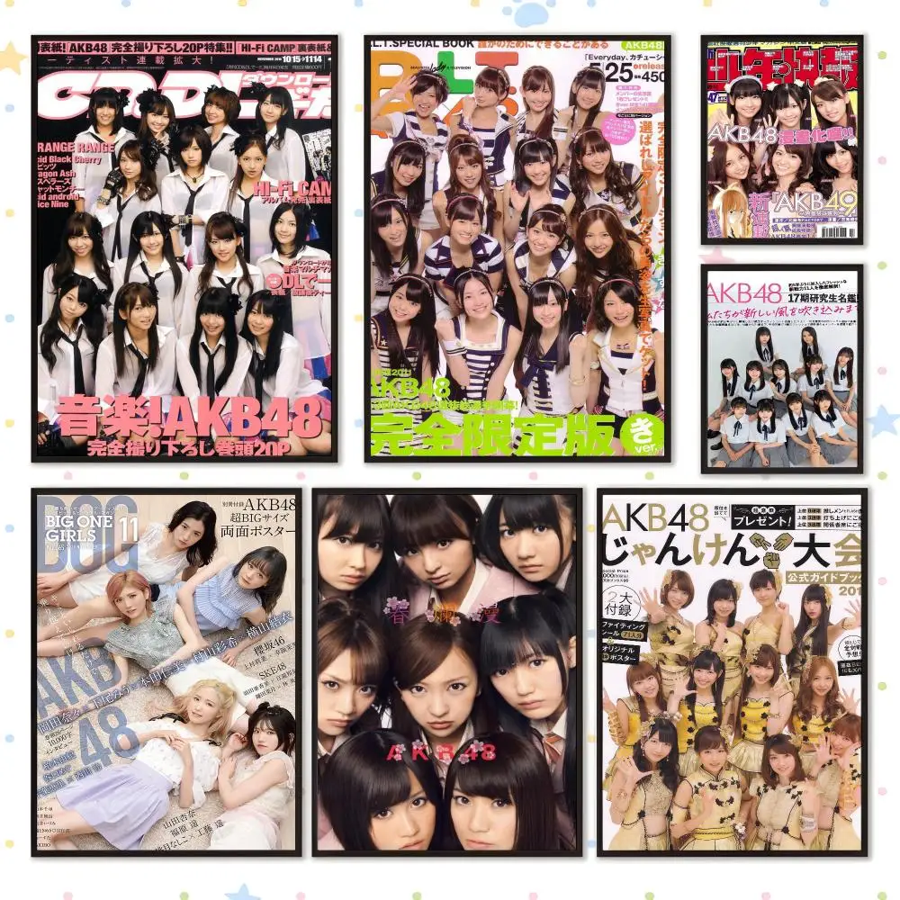 Group K-Pop AKB48 Poster HD Waterproof PP Self Adhesive Aesthetic Bedroom Dorm Gaming Room Home Decor Gift