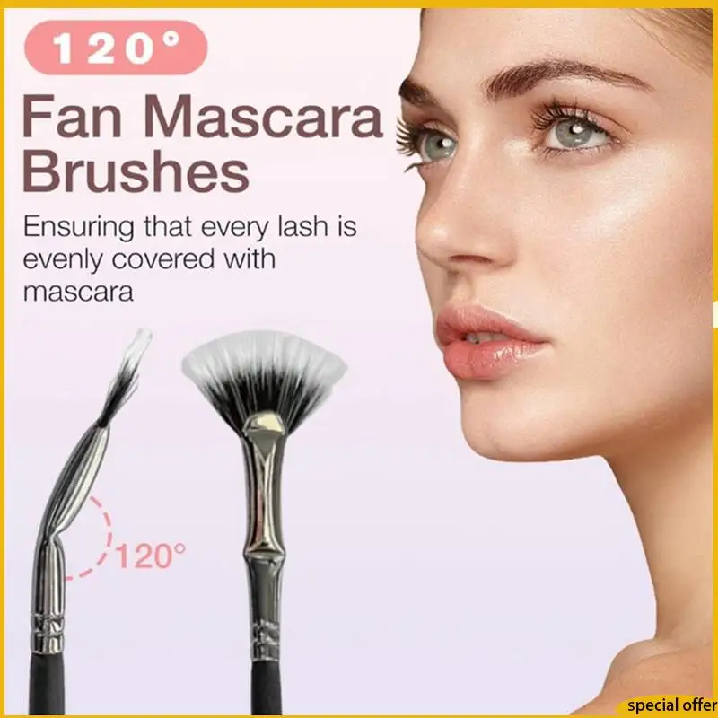 A61I Sikat Bulu Mata Bergigi, Sikat Kipas untuk Alat Pemisah Bulu Mata, Sisir Bulu Mata untuk Mata Bagian Atas Bagian Bawah