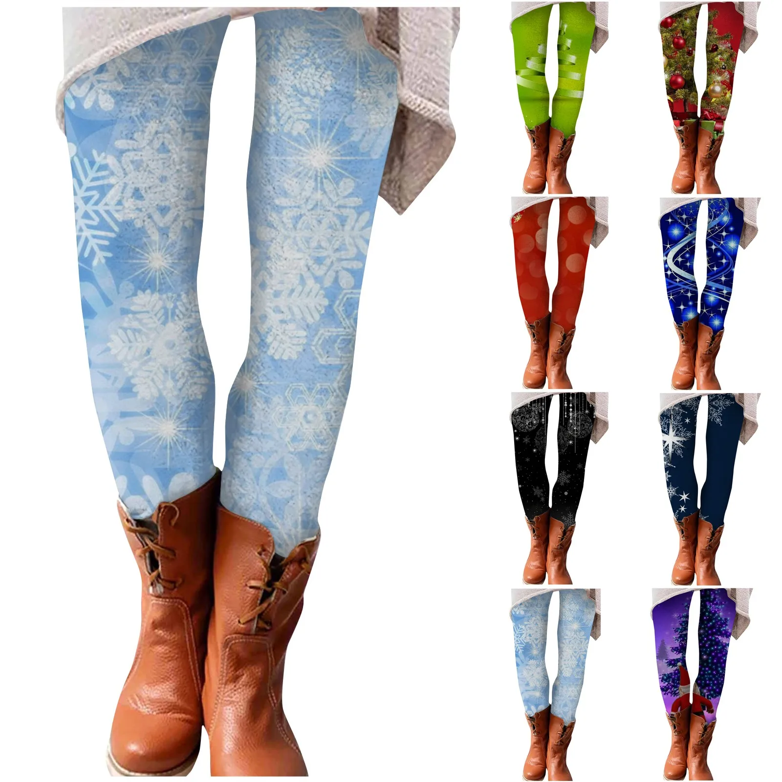 2023 neue Weihnachten Leggings Elch Schneeflocke Muster Frauen hoch taillierte Workout nahtlose Leggins Fitness Leggings Hosen Hose