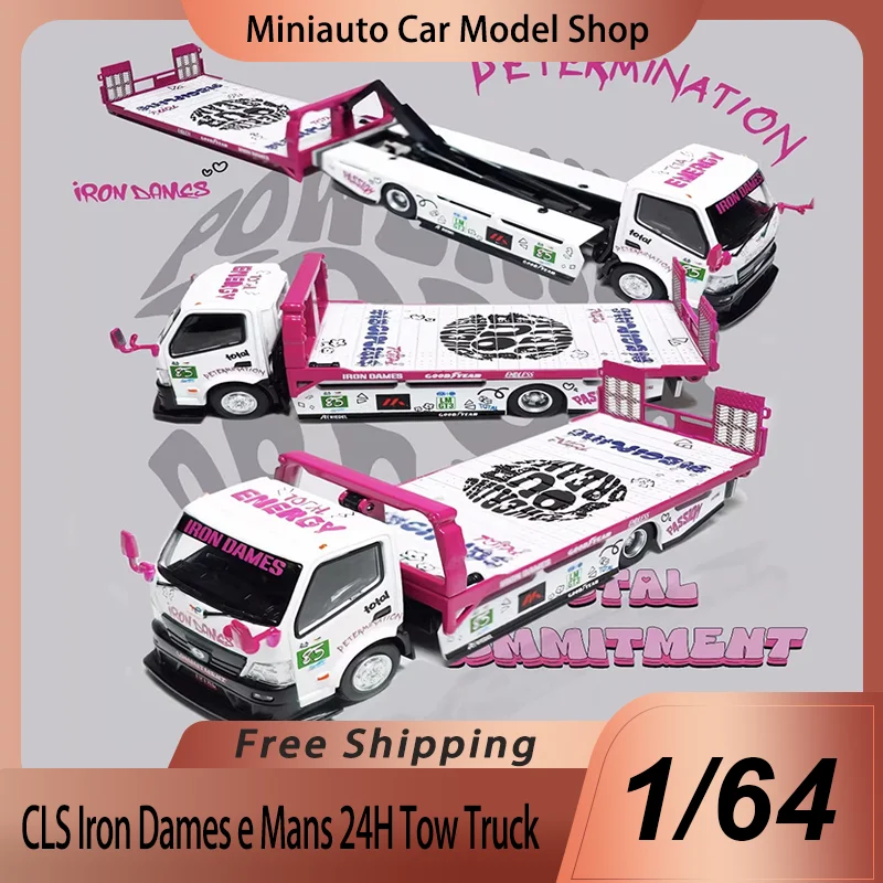 

New Presale Cls Model 1:64 Hino 300 Iron Dames Le Mans 24h 2025 Tow Truck Alloy Miniature Diecast Model Trailer Car Model Toys
