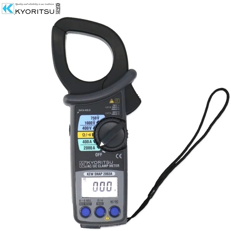 KYORITSU KEW 2003A Digital Clamp Meter 2000A AC DC Current Pliers Ammeter Voltmeter True RMS Resistance Frequency Tester