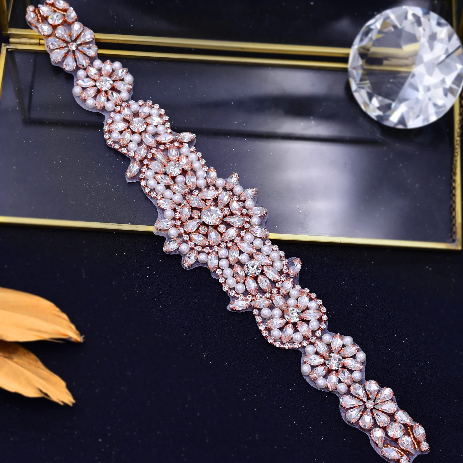 Pink Dress Belt for Women Crystal Belt for Party Dress Belt Pearl Wedding Sash for Bride Belt Bridal Sash Rhinestone Belt Female