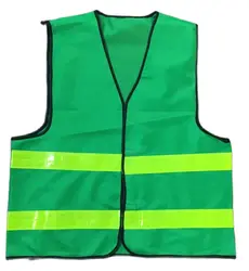 Gilet di sicurezza riflettente di avvertimento del traffico verde fluorescente per operaio edile stradale più pulito