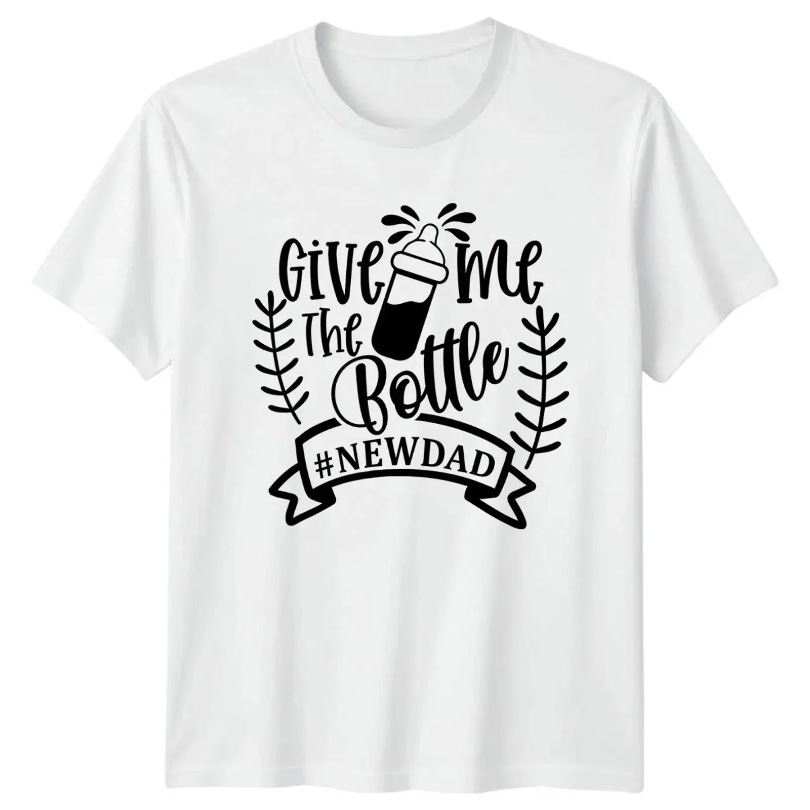 Give Me The Bottle Newdad Men's T Shirt New Dad Parenthood Father's Day for Image 1 of 4 vintage Washed graphic Unisex Casual