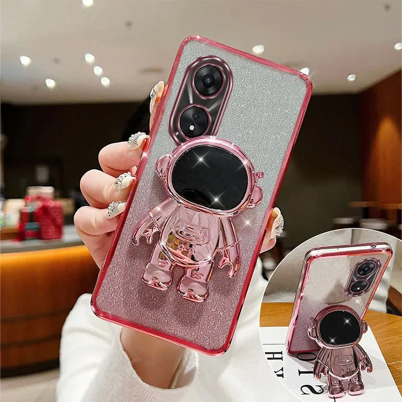 A18 Überzug Astronaut stehen Telefon Fall Für OPPO A18 A16S A11S A16 A32 A33 A38 F19Pro F25Pro Abdeckung