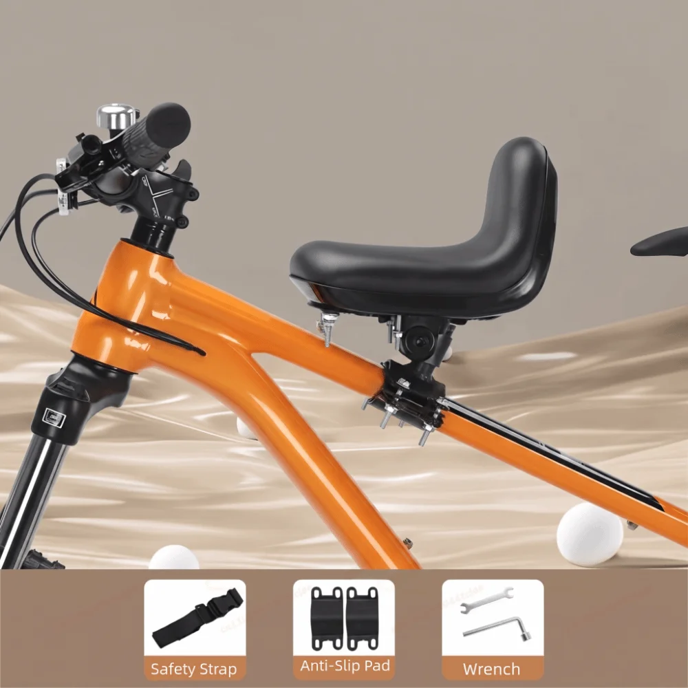 Front Mounted Bike Child Seat Full Surround Safety Foldable Footrest Bicycle Child Seat Foldable Adjustable Pedals