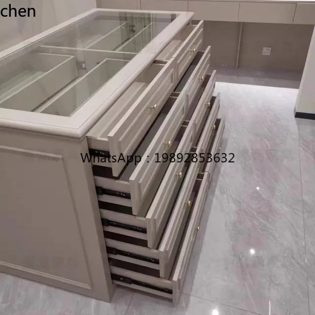 cloakroom jewelry cabinet multi-functional solid wood multi-chest cabinet island table cabinet large