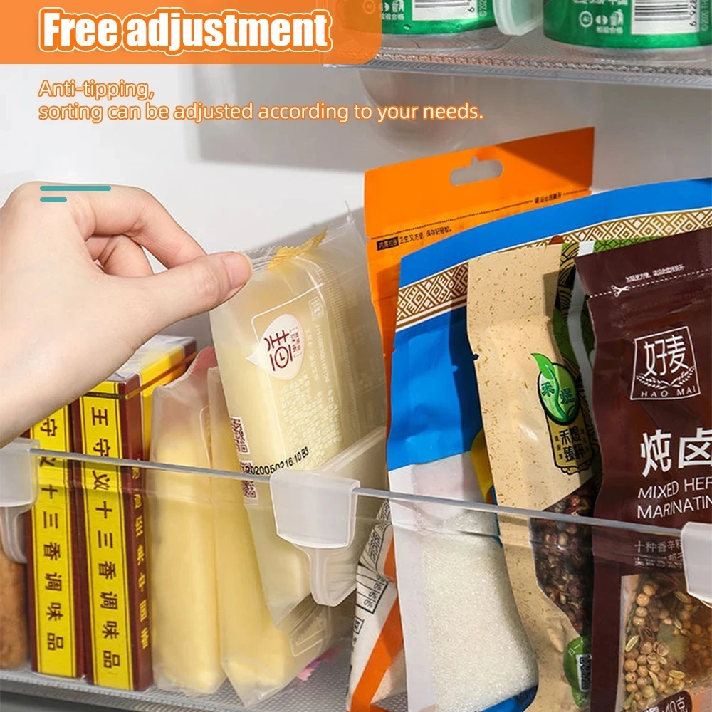 Refrigerator Storage Partition Board Retractable Plastic Divider Home Storage Splint Kitchen Fridge Bottle Classified Shelf