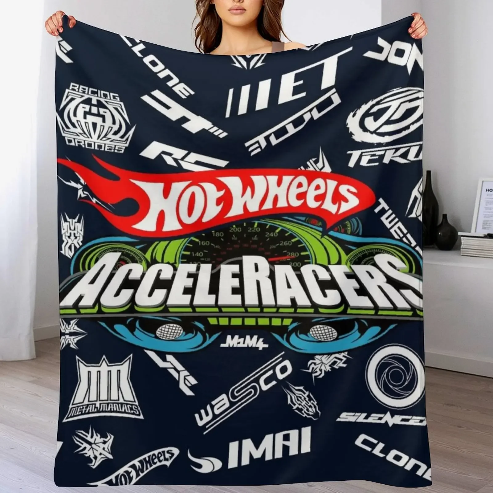 AcceleRacers Logos Throw Blanket Elegant Warm Throw Blanket for Hotel Home
